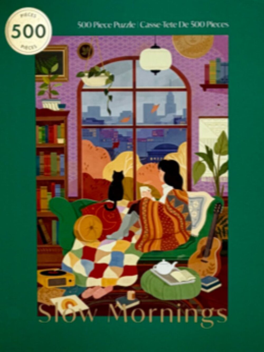 Hobbry Slow Mornings 500 Piece Jigsaw Puzzle Nicolle Lalonde Cat Cozy Reading